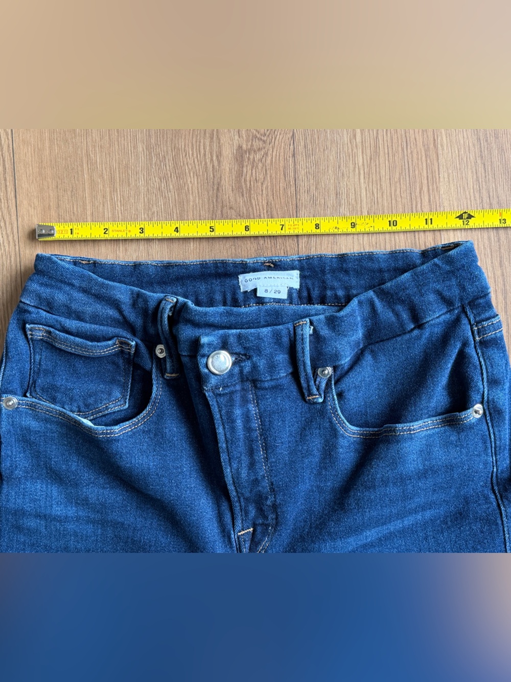 Good American Good Legs Mid-Rise Crossover Waist Stretch Skinny Jeans - Picture 5 of 9